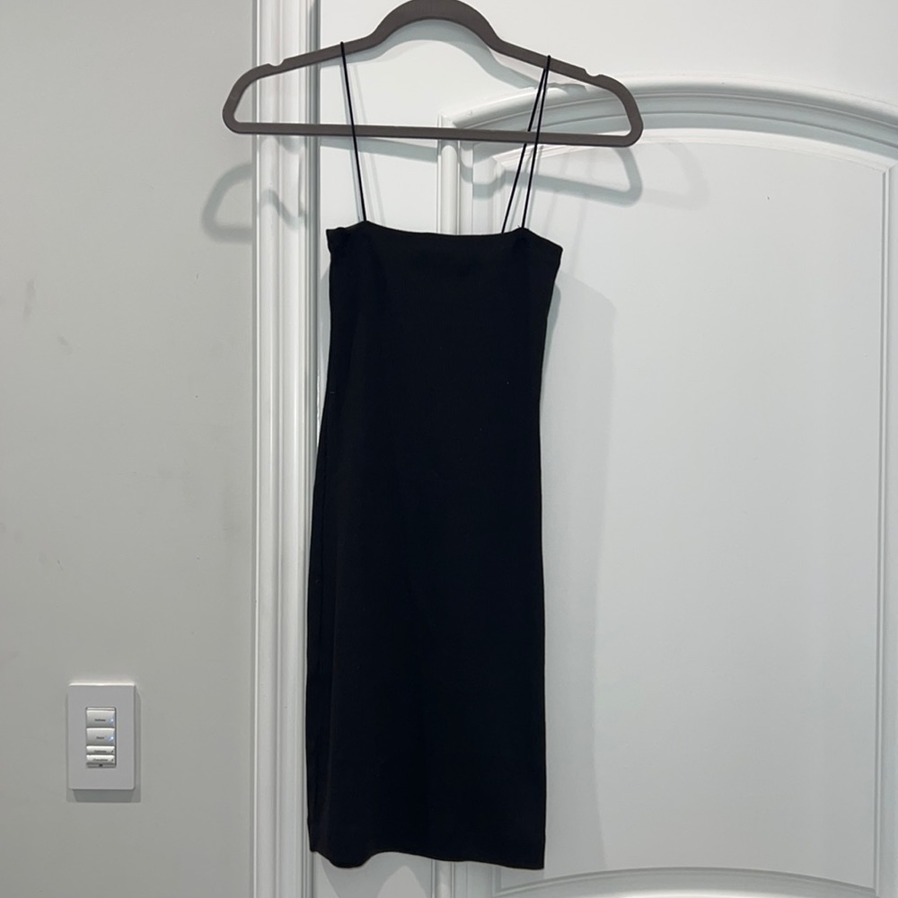 ZARA - Black Ribbed Mini Dress - Size S